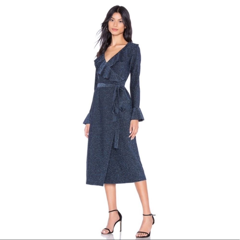 Free People One More Time Lurex Wrap Dress